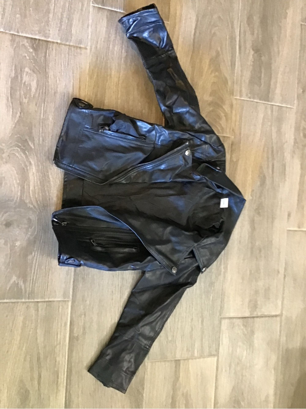 Kids Black Faux Leather Biker Jacket - Classic Style